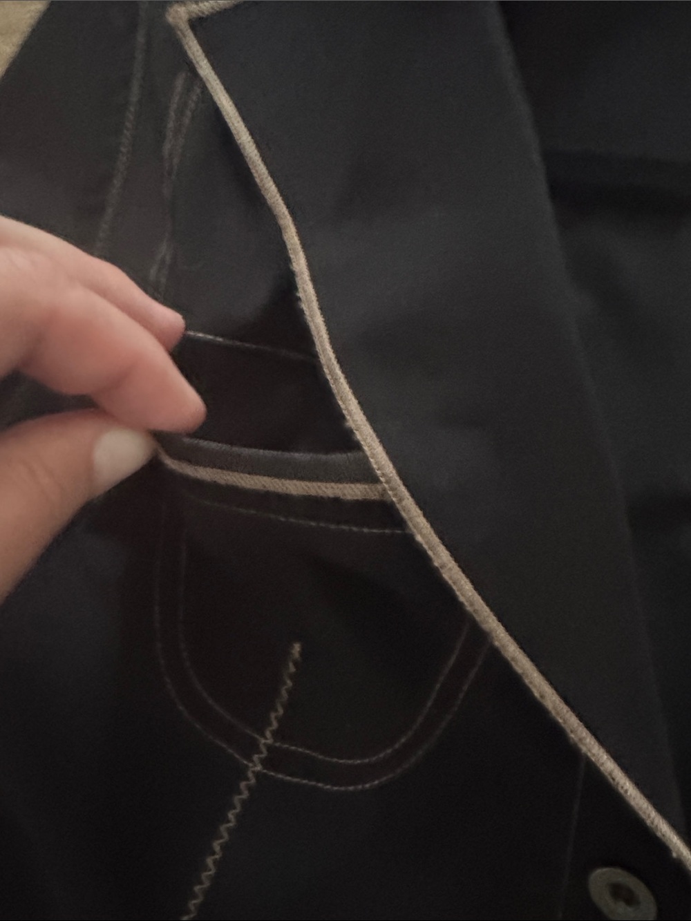 Black Contrast-Stitch Blazer - Women's Tailored Jacket - Picture 7 of 13